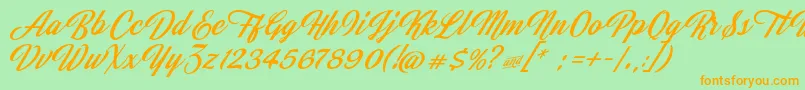 JasmineAndGreentea Font – Orange Fonts on Green Background