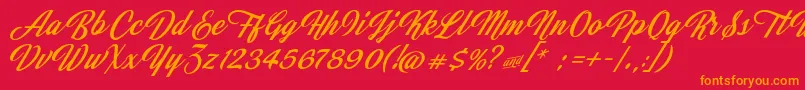 JasmineAndGreentea Font – Orange Fonts on Red Background