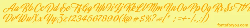 JasmineAndGreentea Font – Orange Fonts on Yellow Background