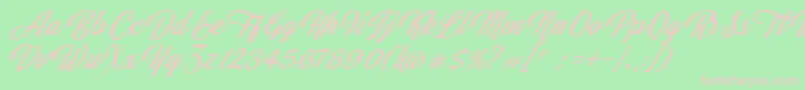 JasmineAndGreentea Font – Pink Fonts on Green Background