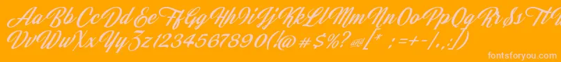 JasmineAndGreentea Font – Pink Fonts on Orange Background