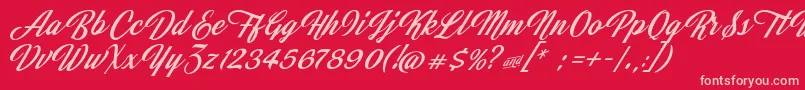 JasmineAndGreentea Font – Pink Fonts on Red Background