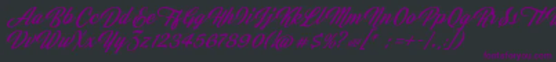 JasmineAndGreentea Font – Purple Fonts on Black Background