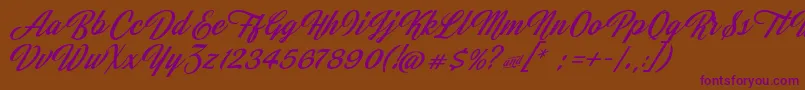 JasmineAndGreentea Font – Purple Fonts on Brown Background