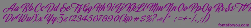 JasmineAndGreentea Font – Purple Fonts on Gray Background