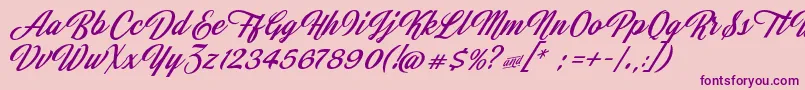 JasmineAndGreentea Font – Purple Fonts on Pink Background