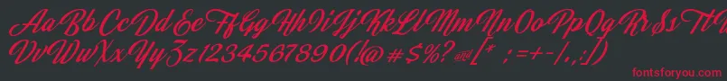 JasmineAndGreentea Font – Red Fonts on Black Background