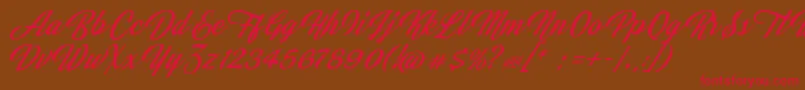 JasmineAndGreentea Font – Red Fonts on Brown Background