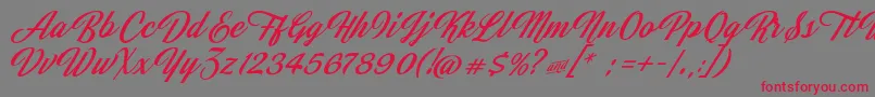Шрифт JasmineAndGreentea – красные шрифты на сером фоне