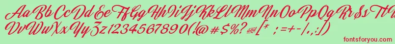 JasmineAndGreentea Font – Red Fonts on Green Background