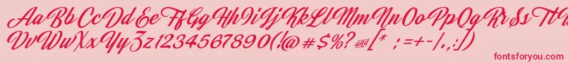 JasmineAndGreentea Font – Red Fonts on Pink Background