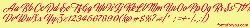 JasmineAndGreentea Font – Red Fonts on Yellow Background