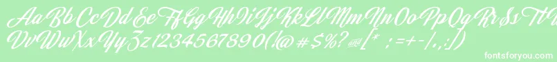 JasmineAndGreentea Font – White Fonts on Green Background