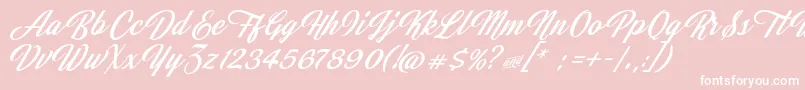 JasmineAndGreentea Font – White Fonts on Pink Background