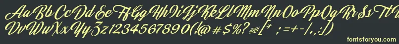 JasmineAndGreentea Font – Yellow Fonts on Black Background