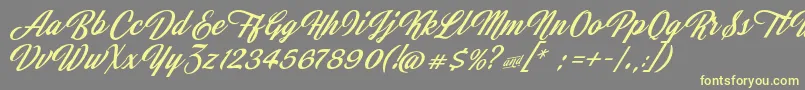 JasmineAndGreentea Font – Yellow Fonts on Gray Background