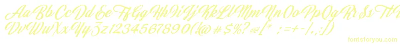 JasmineAndGreentea Font – Yellow Fonts on White Background