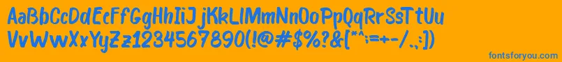 Bosk Font – Blue Fonts on Orange Background