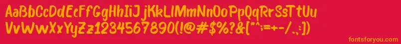 Bosk Font – Orange Fonts on Red Background