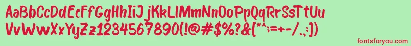 Bosk Font – Red Fonts on Green Background