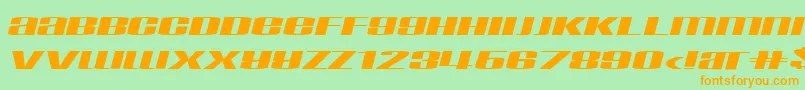 フォントTaskInf – オレンジの文字が緑の背景にあります。