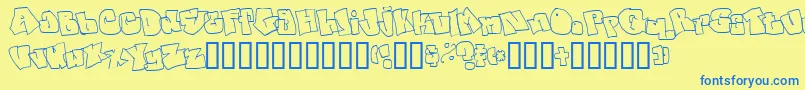 Spanky20SecondVersion Font – Blue Fonts on Yellow Background