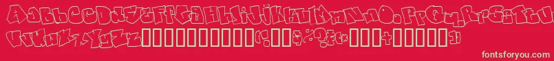 Czcionka Spanky20SecondVersion – zielone czcionki na czerwonym tle