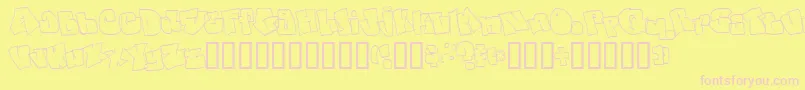 Spanky20SecondVersion-fontti – vaaleanpunaiset fontit keltaisella taustalla