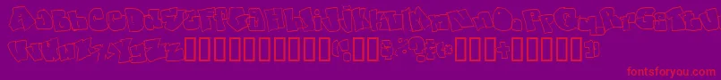Police Spanky20SecondVersion – polices rouges sur fond violet