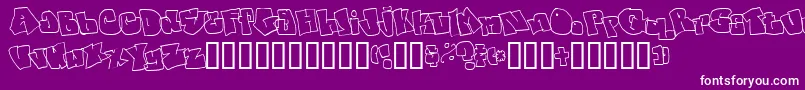 フォントSpanky20SecondVersion – 紫の背景に白い文字