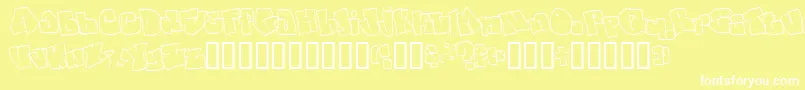 fuente Spanky20SecondVersion – Fuentes Blancas Sobre Fondo Amarillo