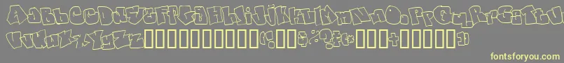 Spanky20SecondVersion-fontti – keltaiset fontit harmaalla taustalla