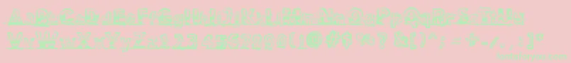 SnowTraces Font – Green Fonts on Pink Background