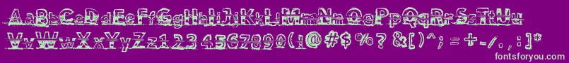 SnowTraces Font – Green Fonts on Purple Background