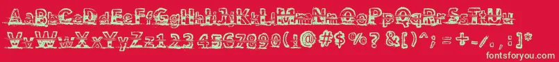 SnowTraces Font – Green Fonts on Red Background