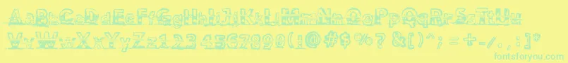 SnowTraces Font – Green Fonts on Yellow Background