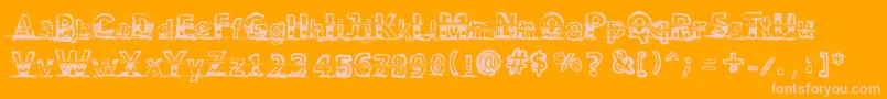 SnowTraces Font – Pink Fonts on Orange Background