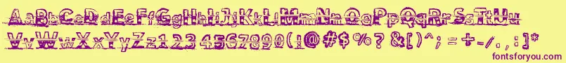 SnowTraces Font – Purple Fonts on Yellow Background