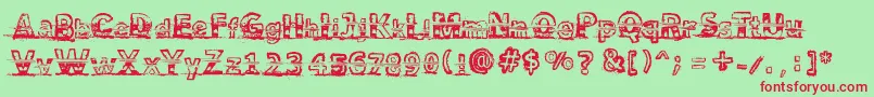 SnowTraces Font – Red Fonts on Green Background