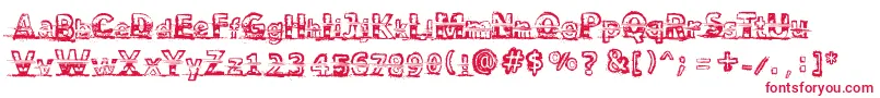 SnowTraces Font – Red Fonts on White Background