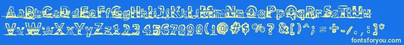 SnowTraces Font – Yellow Fonts on Blue Background