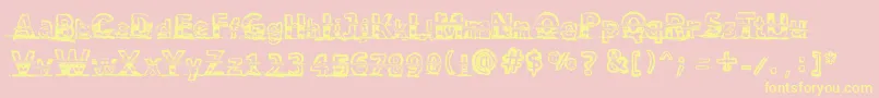 SnowTraces Font – Yellow Fonts on Pink Background