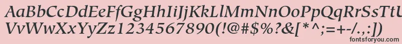 HiroshigestdMediumitalic-Schriftart – Schwarze Schriften auf rosa Hintergrund
