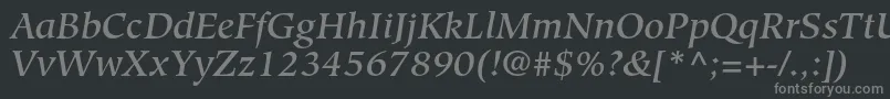 Fonte HiroshigestdMediumitalic – fontes cinzas em um fundo preto