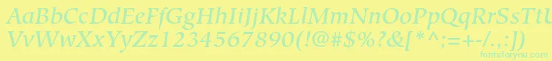 Lisätietoja HiroshigestdMediumitalic-fontista HiroshigestdMediumitalic-fontti – vihreät fontit keltaisella taustalla