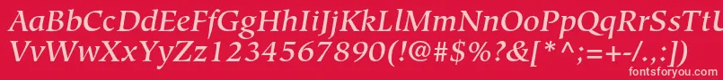 HiroshigestdMediumitalic Font – Pink Fonts on Red Background