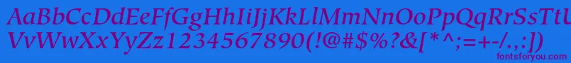 HiroshigestdMediumitalic Font – Purple Fonts on Blue Background