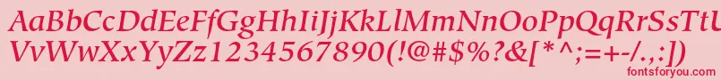 Шрифт HiroshigestdMediumitalic – красные шрифты на розовом фоне