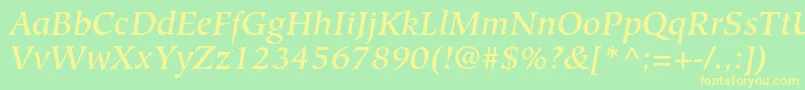 fuente HiroshigestdMediumitalic – Fuentes Amarillas Sobre Fondo Verde