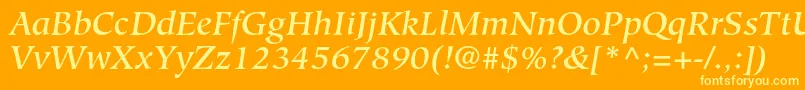 HiroshigestdMediumitalic Font – Yellow Fonts on Orange Background